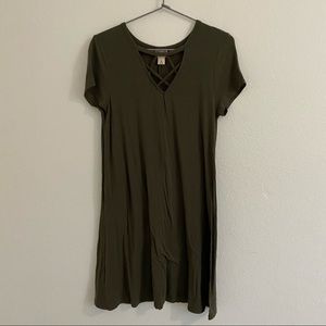 green t shirt dress